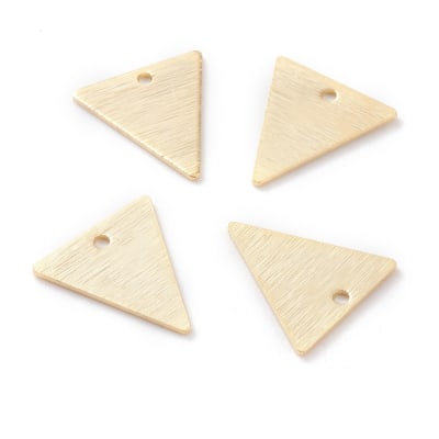 Dije colgante triángulo 13 mm baño de oro / unidad