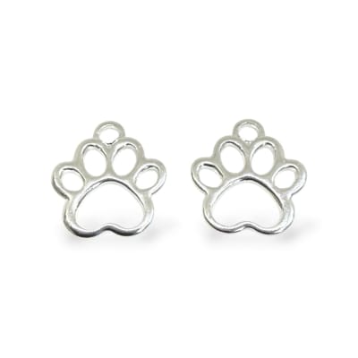 Mini dije huella mascota 8 mm baño de plata / unidad