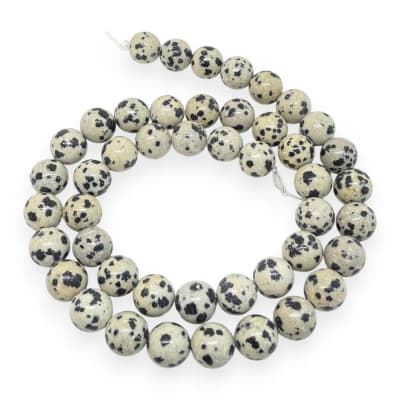 Sarta abalorios cuentas piedra jaspe dálmata / tira