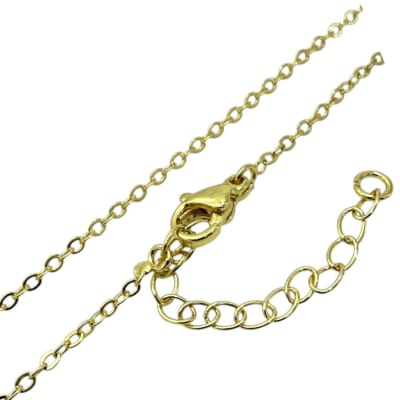 Cadena armada eslabones 2x1 mm con extensión baño de oro / unidad