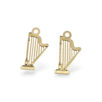 Dije colgante arpa llanera venezuela 14x8 mm gold-filled / unidad