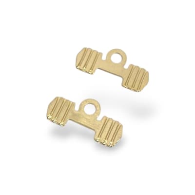 Dije colgante pesa mancuerna gym 10x4 mm gold-filled / unidad