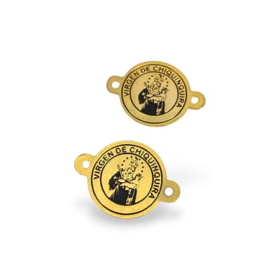 Dije conector medalla virgen Chiquinquirá 17x18 mm gold-filled / unidad