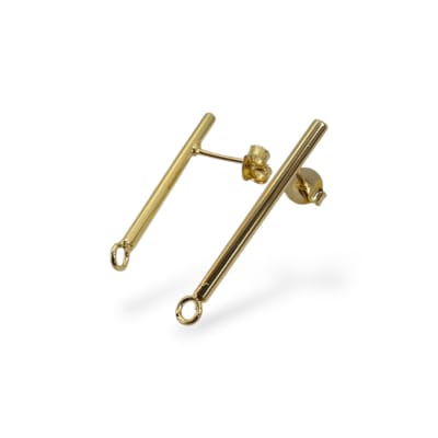 Base de aros topito tubo 30x2 mm baño de oro / par