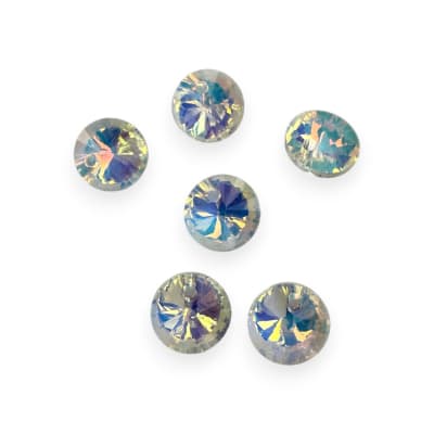 Pasador cristal chino tornasolado 8 mm círculo plano / unidad