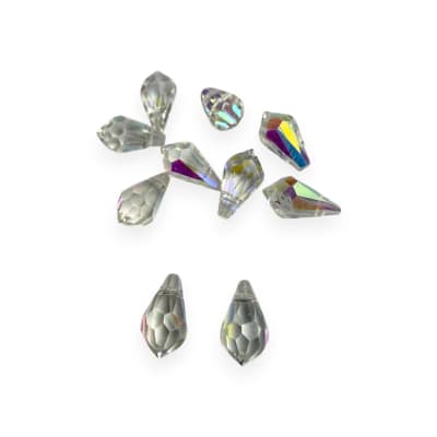 Pasador cristal chino tornasolado 11x5 mm gota / unidad