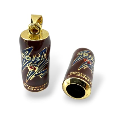 Dije colgante esmaltado maltín polar lata 3D 20x8 mm baño de oro / unidad