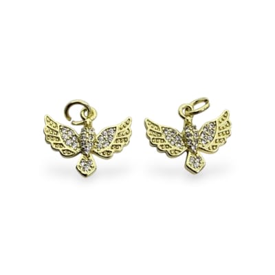 Dije colgante espíritu santo 15 mm zircón baño de oro / unidad