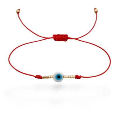 Pulsera ajustable hilito rojo ojo turco miyuki / unidad