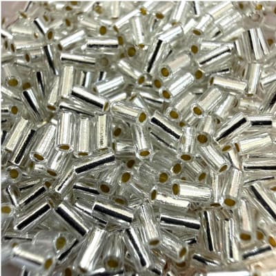 Canutillo cuentas de miyuki 3 mm plateado silver / gramo