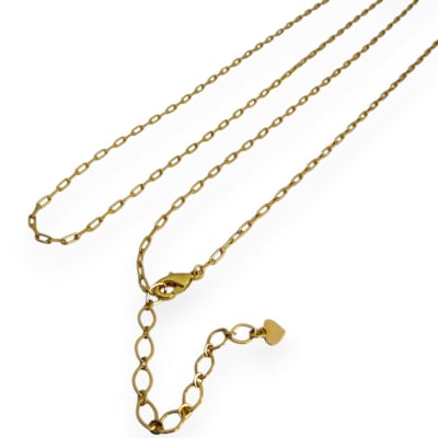 Cadena armada mini clip 4x2 mm con extensión baño oro / unidad