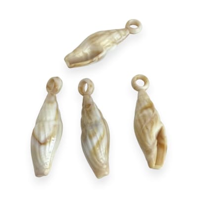 Dije pasador concha de mar caracol alargado acrílico / unidad