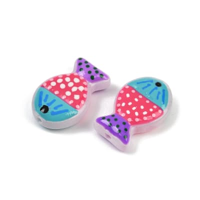 Dije pasador pez pescado 20 mm murano / unidad