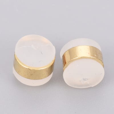 Tapones de aros latón y goma 5.5 mm estilo tuerca / par
