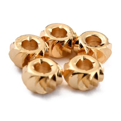 Separador redondo ranura 4mm baño de oro 18k / 10 uds