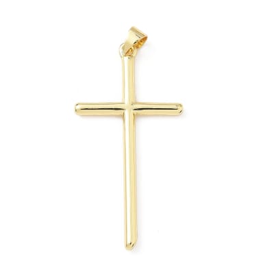 Maxi dije colgante cruz minimalista 42 mm baño de oro / unidad