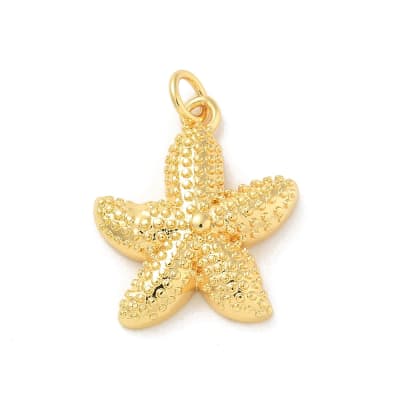 Dije colgante estrella de mar 20.5 mm baño de oro / unidad