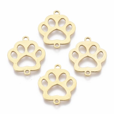 Dije conector amor mascotas patita perro niña acero / unidad