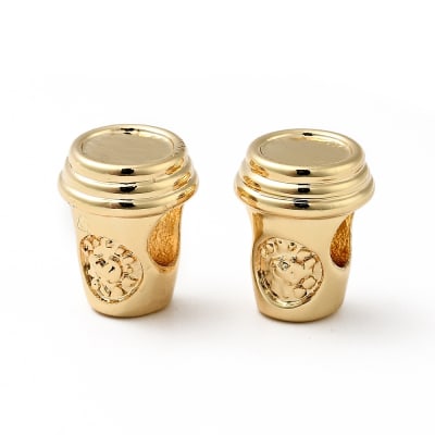 Pasador estilo europeo charm vaso 11.5 mm baño de oro / unidad