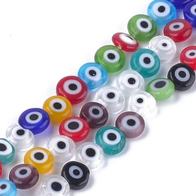Ojo turco plano 6 mm nazar protección multicolor