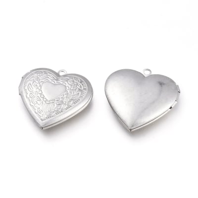 Relicario foto portafoto locket Corazón acero / unidad