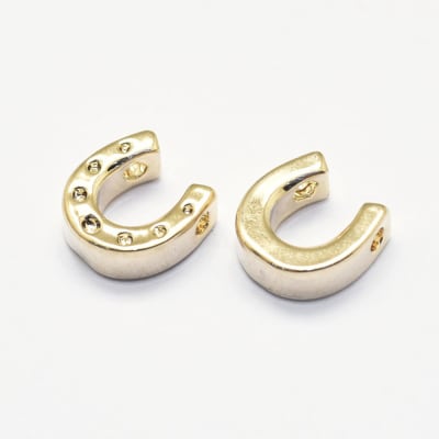 Pasador herradura amuleto 7 mm baño de oro / unidad