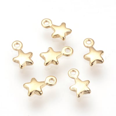 Dije colgante estrella star chic 7 mm baño de oro / unidad