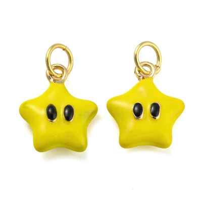 Dije colgante estrella super star baño de oro / unidad