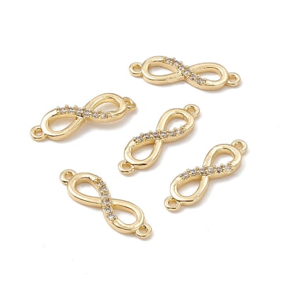 Dije conector infinito dorado plateado zircón / unidad