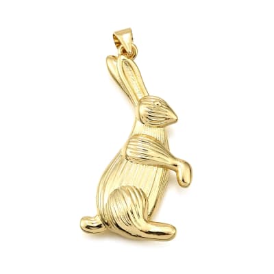 Maxi dije colgante conejo pascua 37.5 mm baño oro / unidad