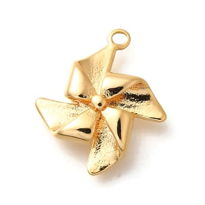 Dije colgante ventilador origami 15 mm baño oro / unidad
