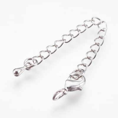 Cadena extensión alargador con broche baño de platino / unidad