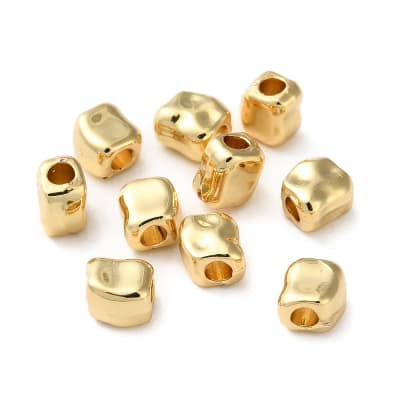 Separador rectangular textura 5 mm baño de oro 18k / unidad