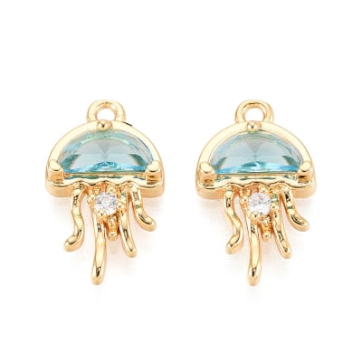 Dije colgante medusa zircón verano baño de oro / unidad