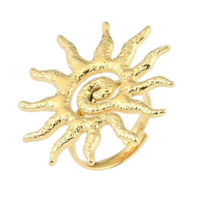 Anillo ajustable sun sol con relieve Acero / unidad