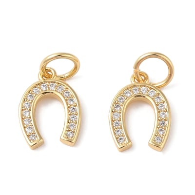 Dije colgante herradura amuleto suerte 15 mm dorado plateado / unidad