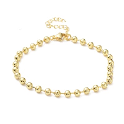 Pulsera minimalista balines chunky baño de oro / unidad