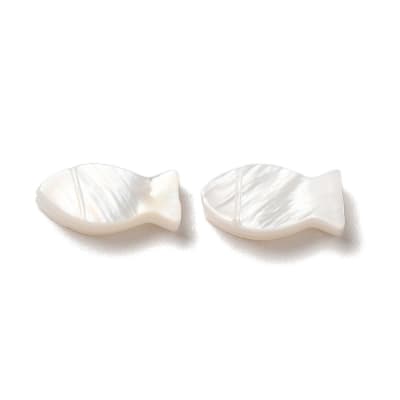 Dije pasador pez 10 mm nácar / 5 uds