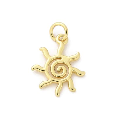 Dije colgante sun sol 16.5 mm baño de oro / unidad