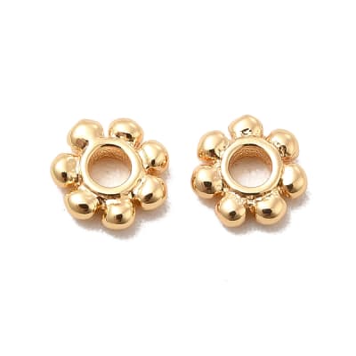 Separador plano flor margarita 4.5x1.5 mm baño oro / 5 uds