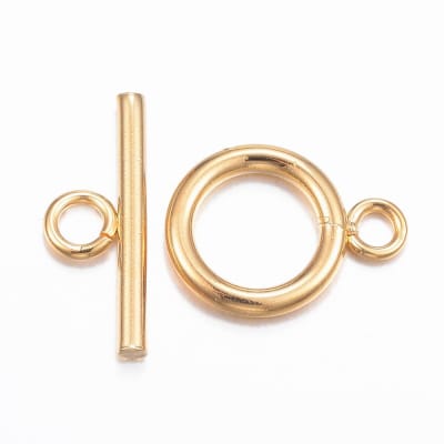 Broche marinero 16 mm acero dorado / set