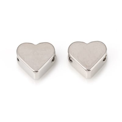 Dije pasador corazón 6.5 mm baño de platino / unidad