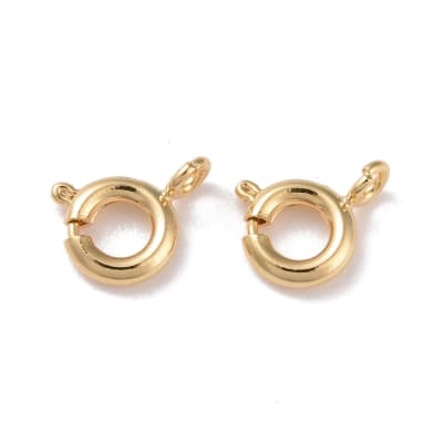 Broche salvavida 7 mm baño de oro / unidad