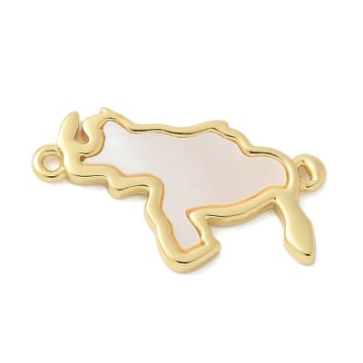 Dije conector mapa venezuela 24.5 mm baño oro nacar / unidad