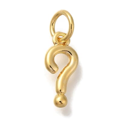 Dije colgante signo de interrogación 12 mm  baño de oro / unidad