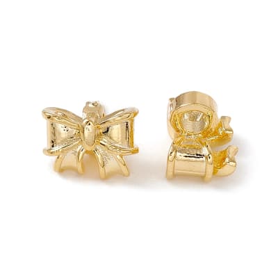 Dije pasador lazo coquette 10 mm baño oro / unidad