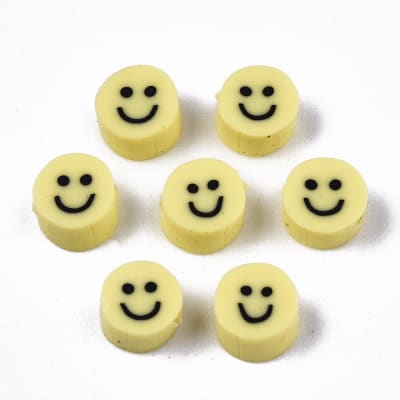 Pasador arcilla polimérica carita feliz 5 mm fimo / 20 uds