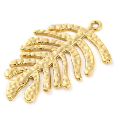 Maxi dije colgante hoja rama 40 mm baño de oro / unidad