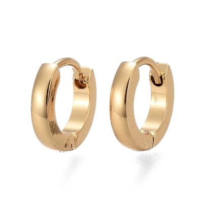 Aros argollas acero quirúrgico aretes hipoalargénicos huggie 10 mm / par
