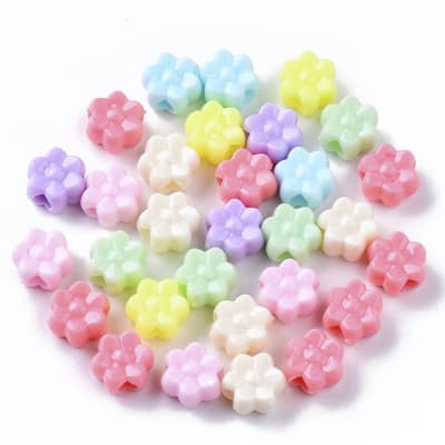 Cuentas plásticas multicolor corazón estrella esfera flor / 25 grs